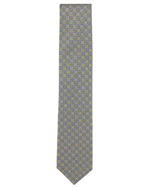 Yellow Geometric Silk Tie